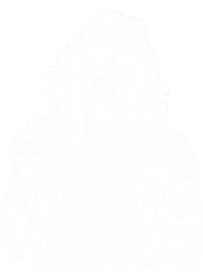 The Dude, white ink illustration